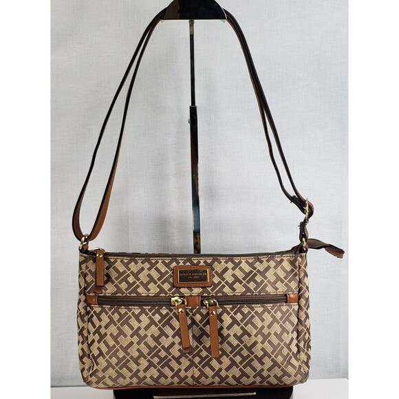 Vintage Tommy Hilfiger Croosbody TH Logo Brown Bag - Picture 3 of 16